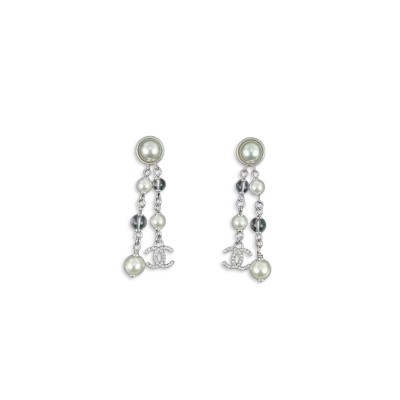CHANEL RHINESTONE AND PEARL EARRINGS